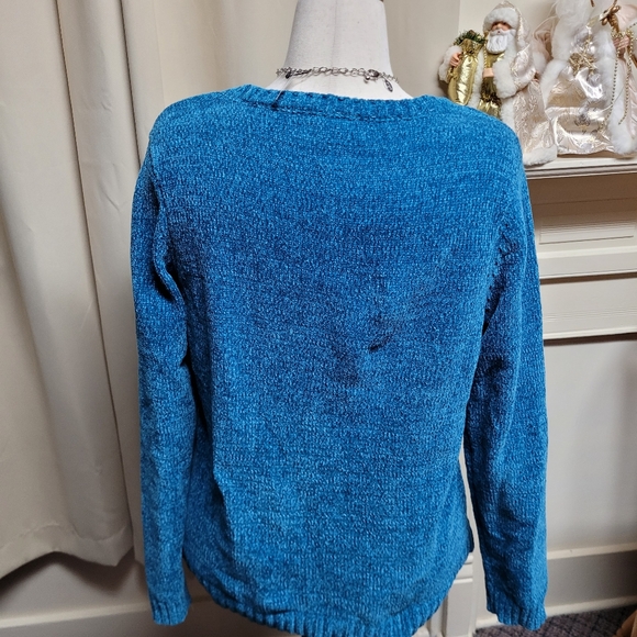 🎄Karen Scott Soft Chenille Pretty Blue Sweater XL - Picture 4 of 9